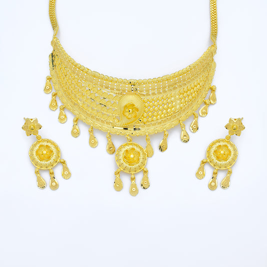Regal Mesh Gold Necklace Set
