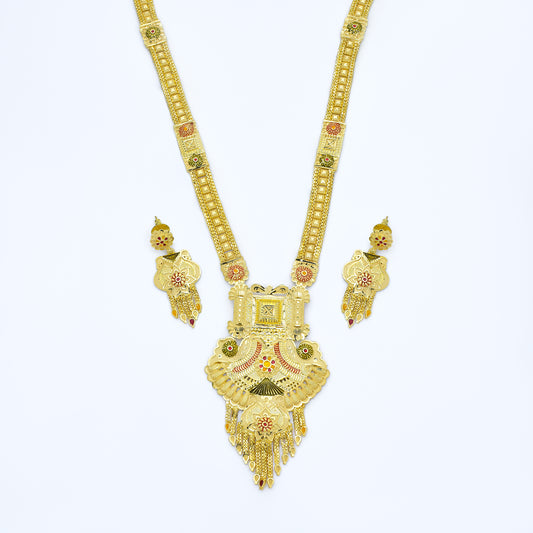 Majestic Temple Gold Necklace Set
