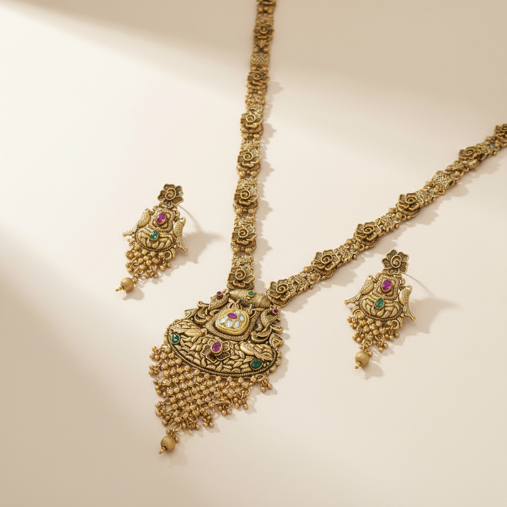 Radiant Antique Long Necklace Set
