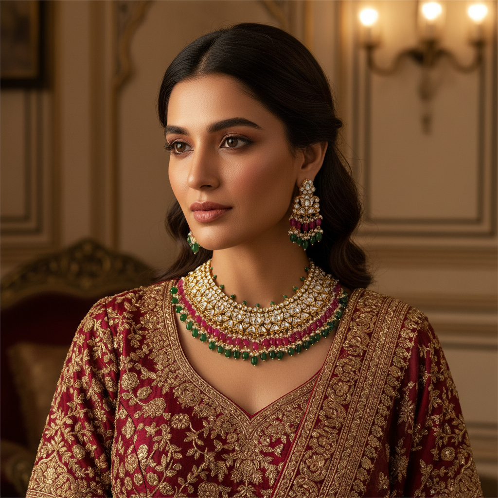 Majestic Glow Kundan Necklace Set