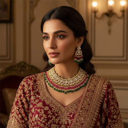 Majestic Glow Kundan Necklace Set