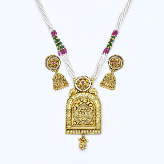Goddess lakshmi Beaded Royal Necklace