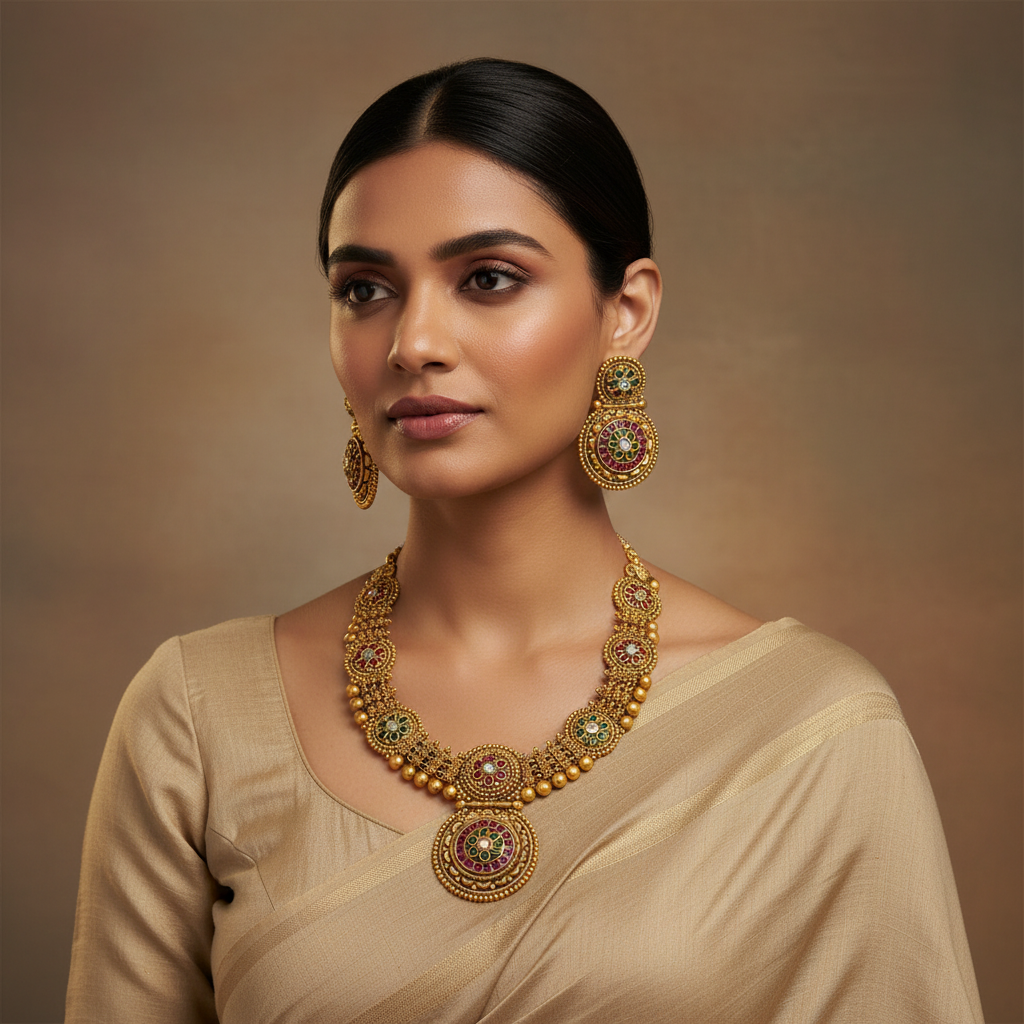 Lustrous Antique Necklace Set