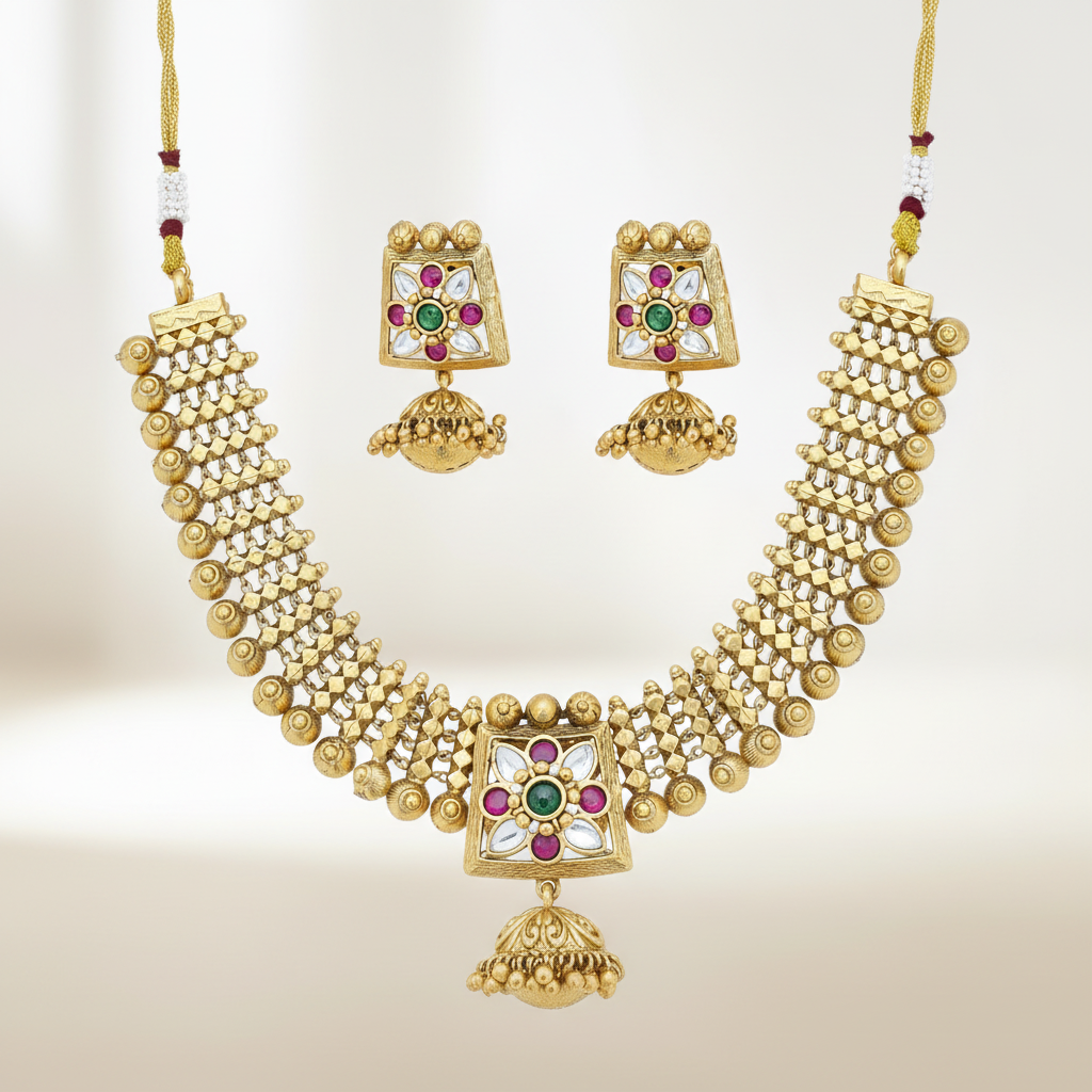 Elegant Antique Gold Necklace Set