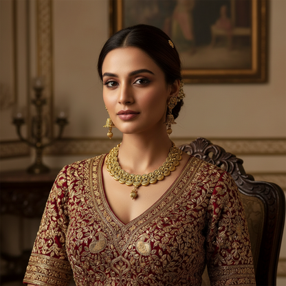 Majestic Antique Gold Necklace Set