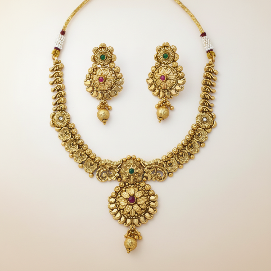 Vintage Antique Gold Necklace Set