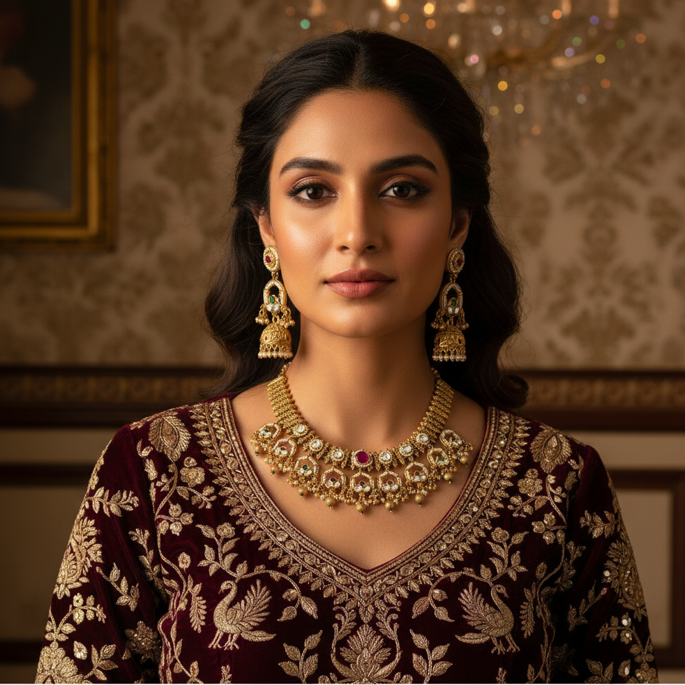 Lustrous Antique Necklace Set