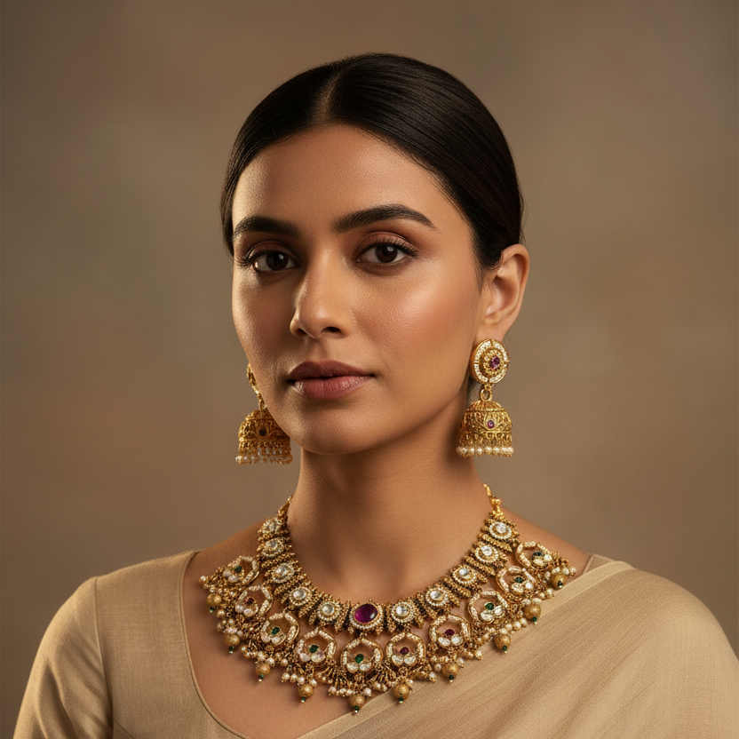 Lustrous Antique Necklace Set