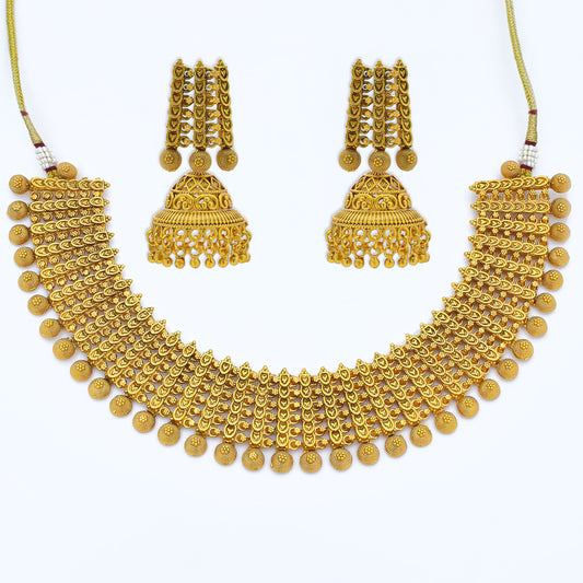 Flexible Gold Antique Necklace set