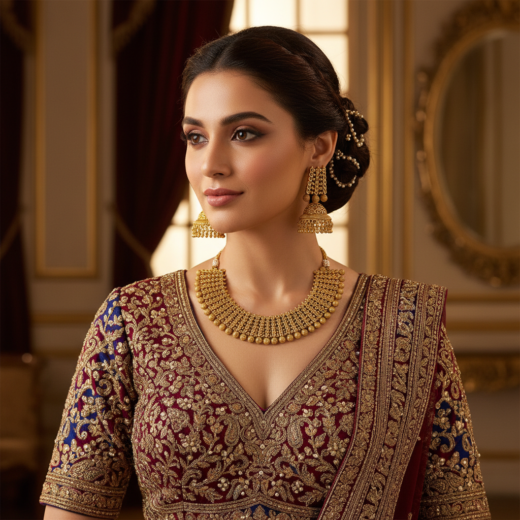 Flexible Gold Antique Necklace set