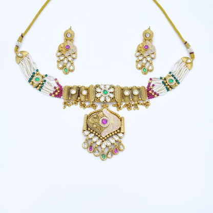 Emerald and Ruby Bridal Necklace