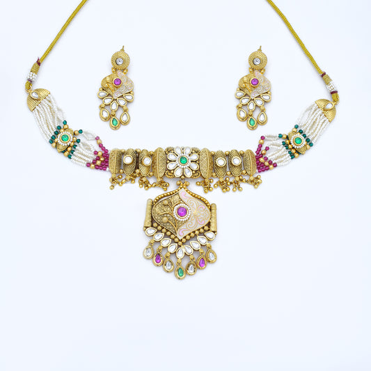 Emerald and Ruby Bridal Necklace