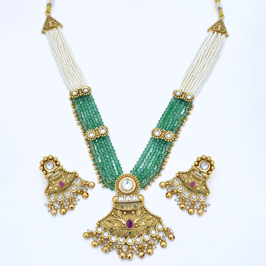 Traditional Green Beaded Necklace