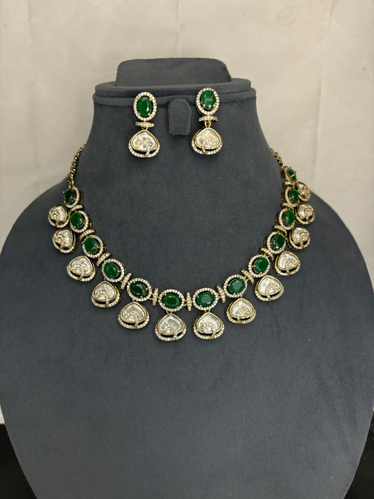 Polki and Emerald Necklace set