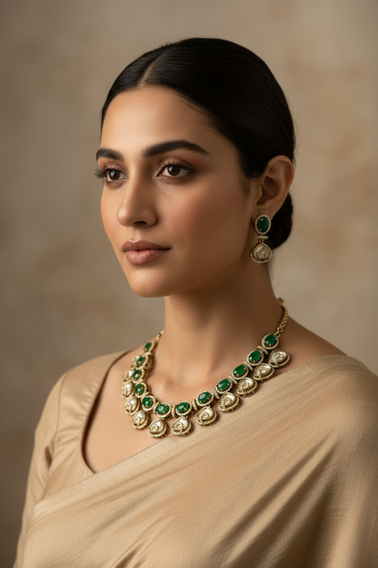 Polki and Emerald Necklace set