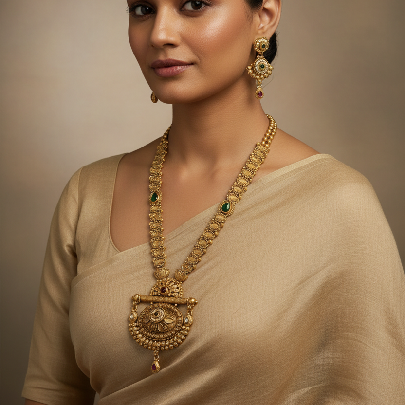 Majestic Antique Long Necklace Set