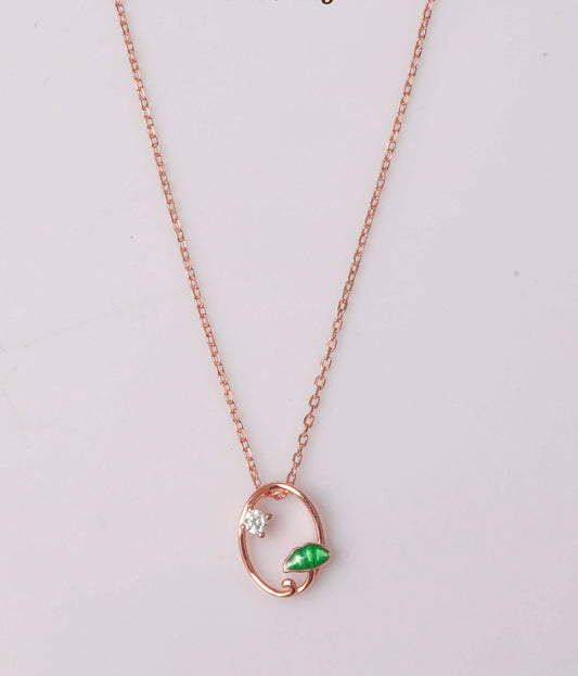 92.5 rose gold silver chain pendant
