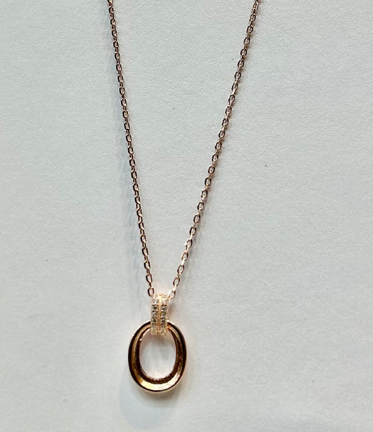 92.5 silver rose gold pendant chain