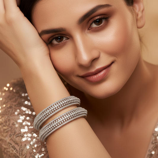 Lustrous Diamond Bangles