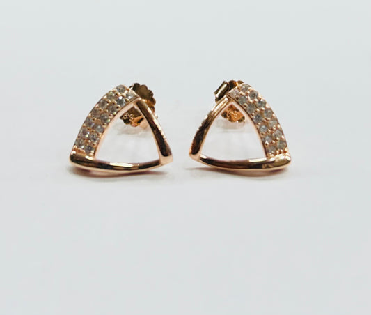 92.5  sterling silver  rose gold earring