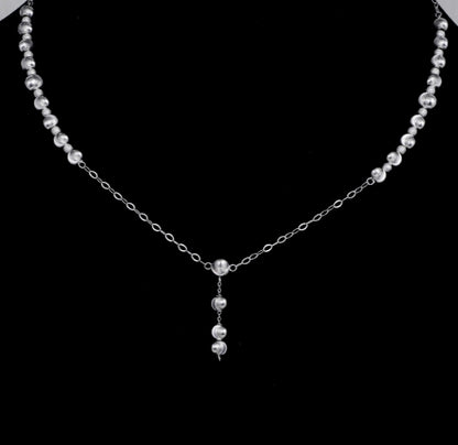 Moonlit Drop Bead 92.5 Silver Chain