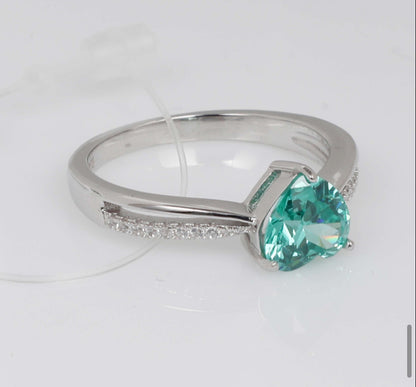 Mint Heart 92.5 Sterling Silver Ring
