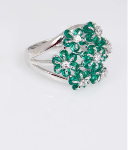 Emerald Meadow 92.5 Sterling Silver Ring