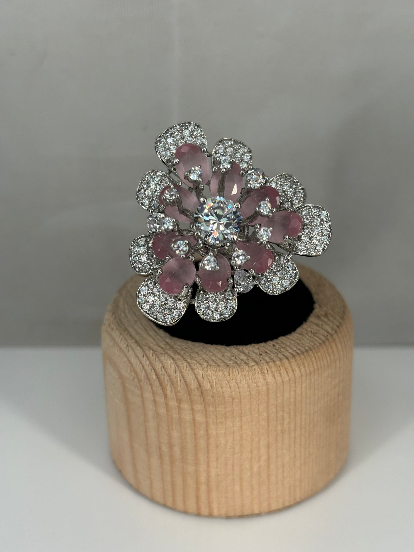 Pink Floral Diamond Ring