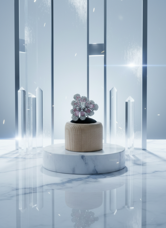 Pink Floral Diamond Ring