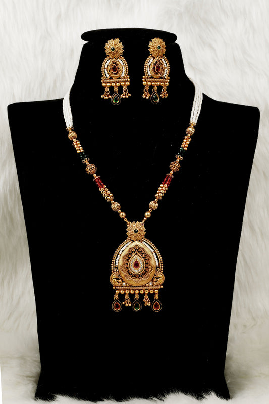 Golden Layered Temple Necklace