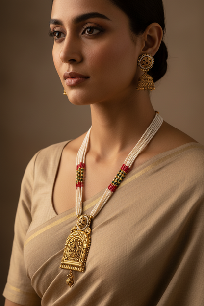 Goddess lakshmi Beaded Royal Necklace