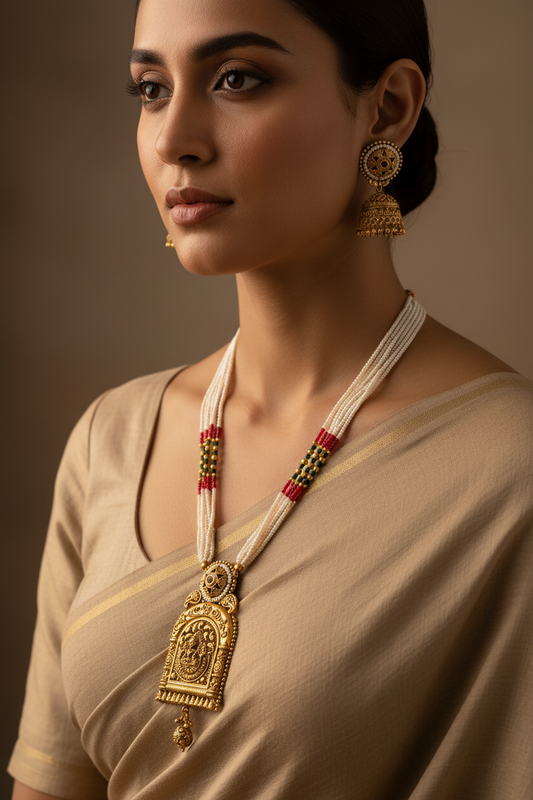 Goddess lakshmi Beaded Royal Necklace
