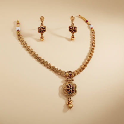 Regal Gold and White Layered Necklace