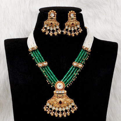 Traditional Green Beaded Necklace