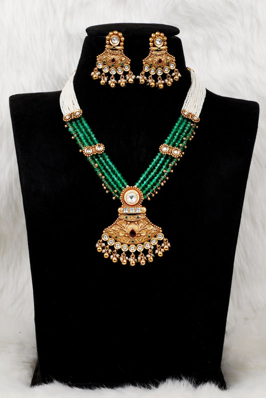 Traditional Green Beaded Necklace