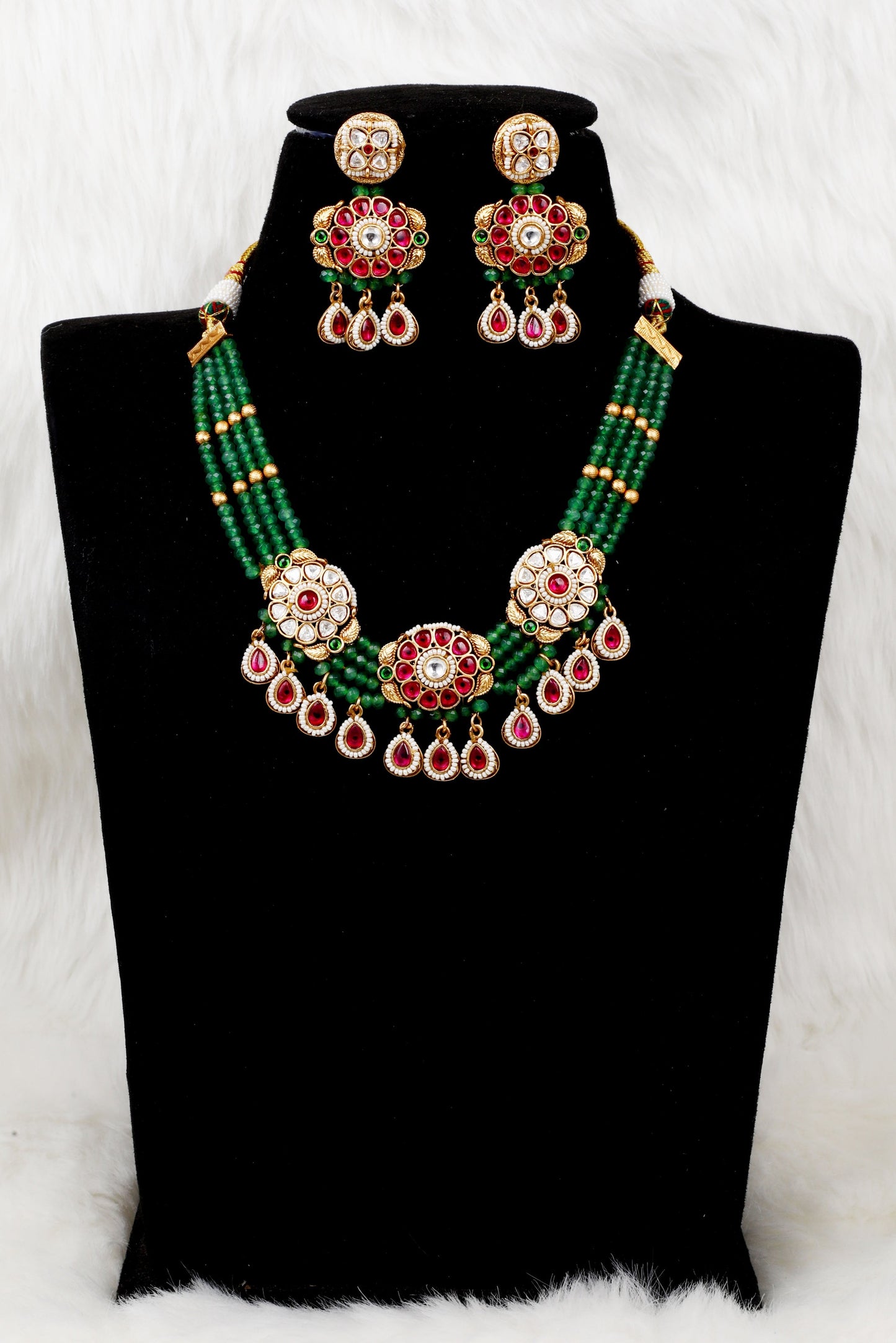 Ruby Studded Gold Necklace