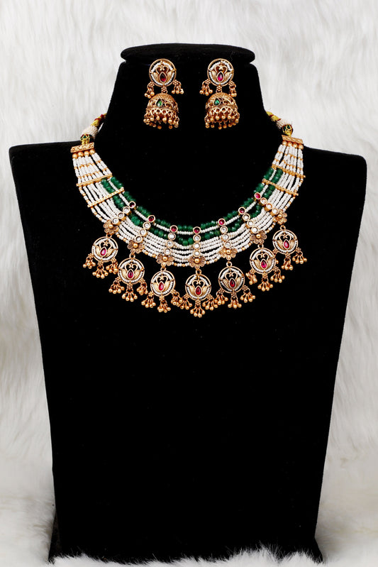 Heritage pearl and Emerald Necklace set