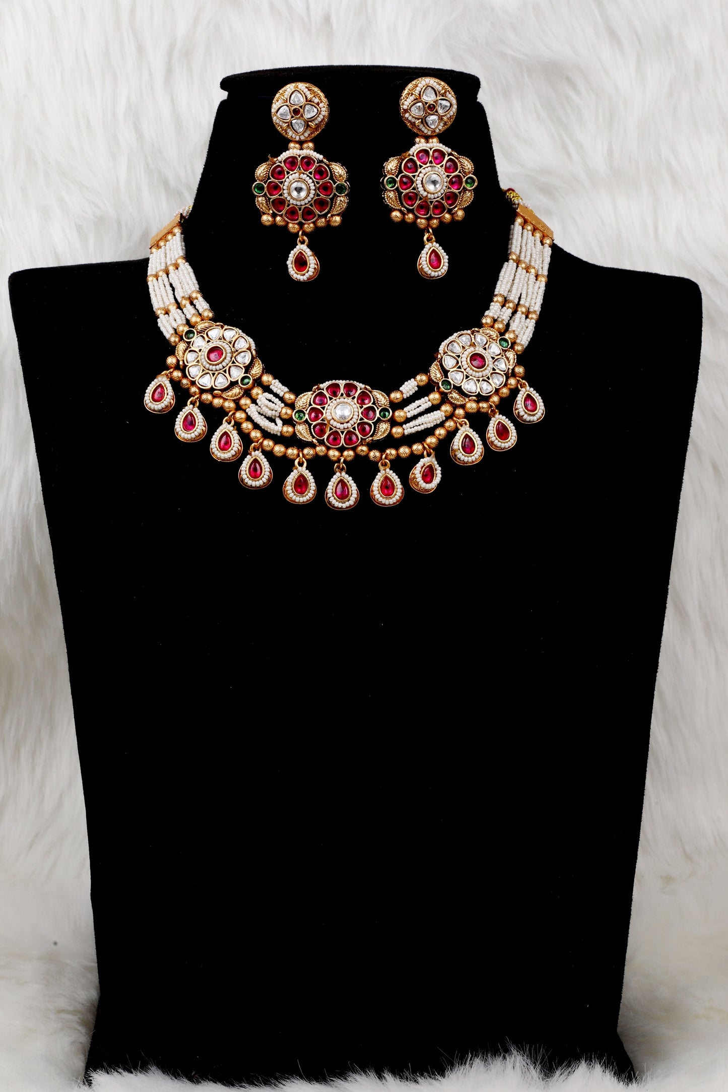 Ruby Teardrop Necklace set