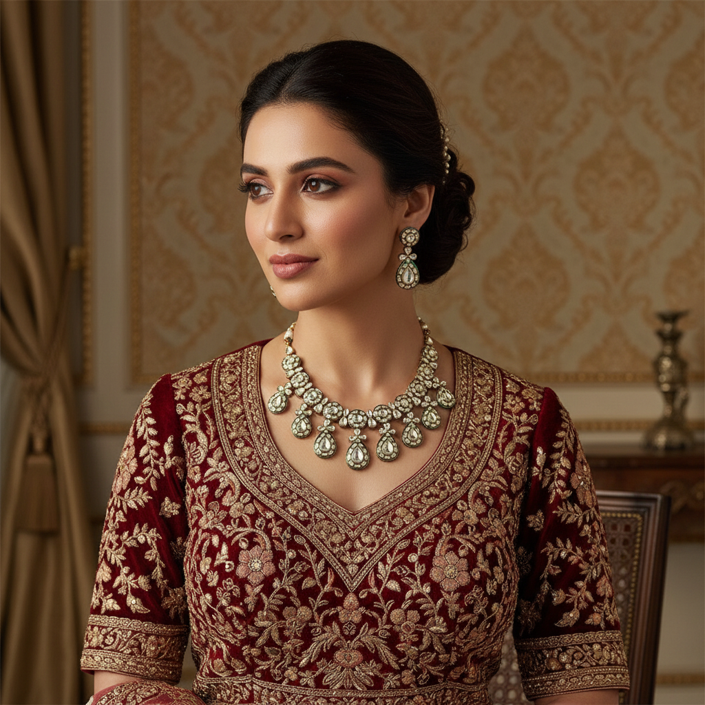 Majestic Pearl and Kundan Necklace