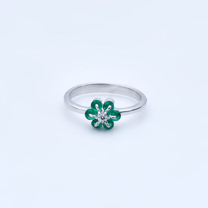 Emerald Petal 92.5 Sterling Silver Ring