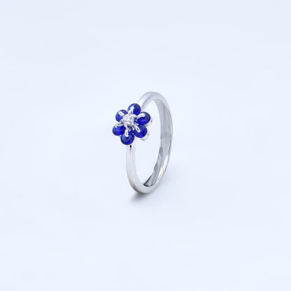 Midnight Bloom 92.5 Sterling Silver Ring
