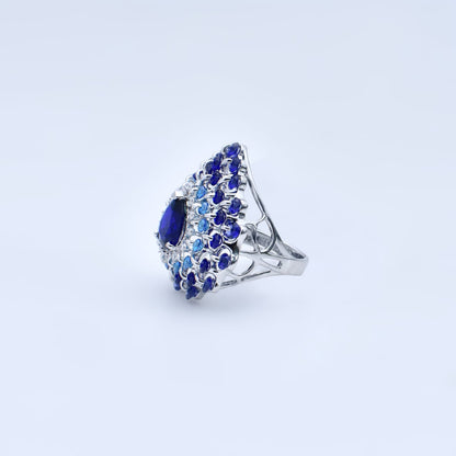 Royal Bloom Sapphire 92.5 Sterling Silver Ring