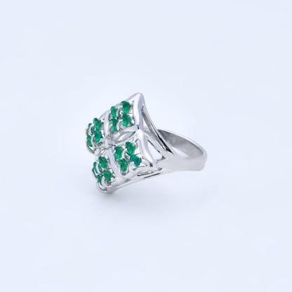 Emerald Glory 92.5 Sterling Silver Ring