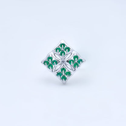 Emerald Glory 92.5 Sterling Silver Ring
