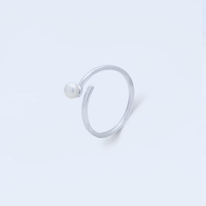 Minimal Pearl 92.5 Sterling Silver Ring
