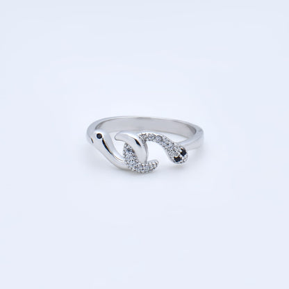 Evil Eye Serpent 92.5 Sterling Silver Ring