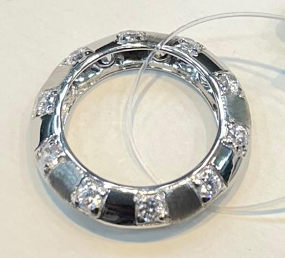Zircon Halo Band 92.5 Sterling Silver Ring
