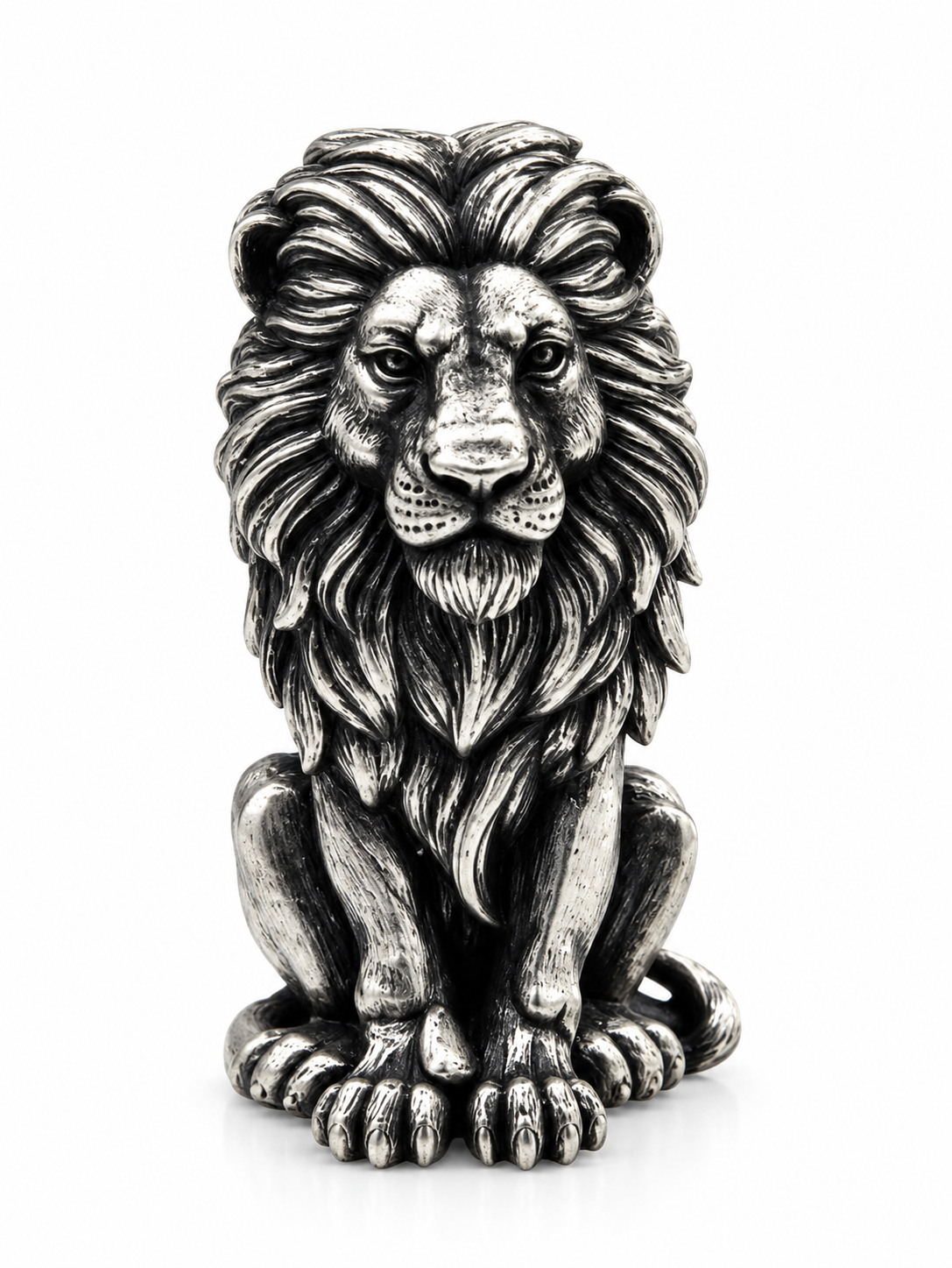 Antique Silver Lion Brooch | Regal Statement Brooch