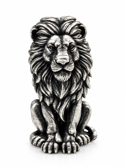 Antique Silver Lion Brooch | Regal Statement Brooch