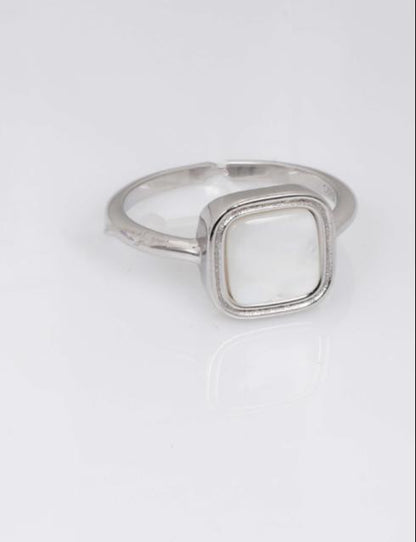 Icy Charm Cushion-Cut 92.5 Sterling Silver Ring